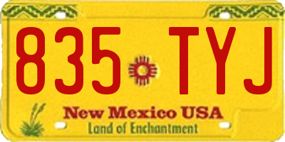 NM license plate 835TYJ