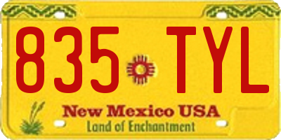 NM license plate 835TYL