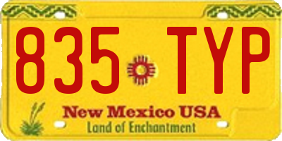 NM license plate 835TYP