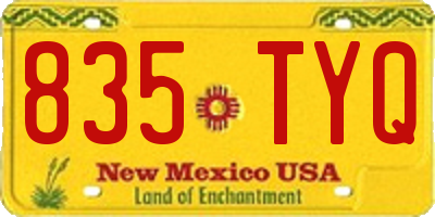 NM license plate 835TYQ