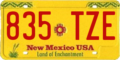 NM license plate 835TZE