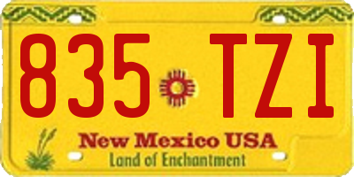 NM license plate 835TZI