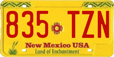 NM license plate 835TZN