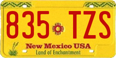 NM license plate 835TZS