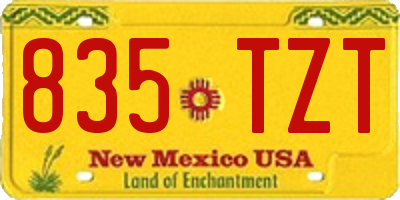 NM license plate 835TZT