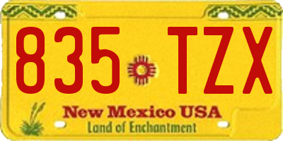 NM license plate 835TZX