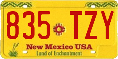 NM license plate 835TZY