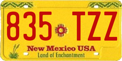 NM license plate 835TZZ