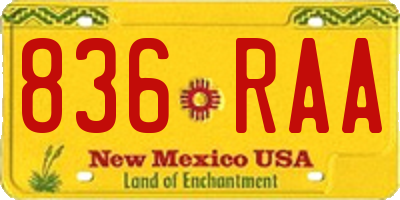 NM license plate 836RAA