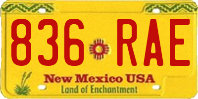 NM license plate 836RAE