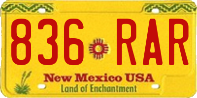 NM license plate 836RAR
