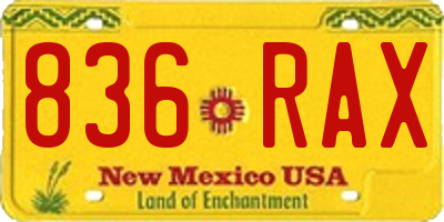 NM license plate 836RAX