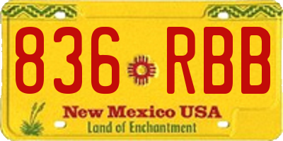 NM license plate 836RBB
