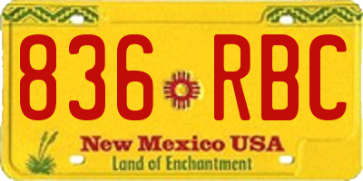 NM license plate 836RBC