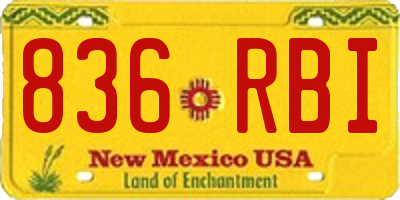 NM license plate 836RBI