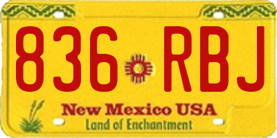 NM license plate 836RBJ