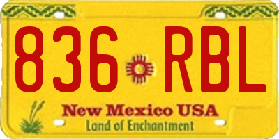 NM license plate 836RBL