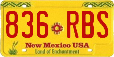 NM license plate 836RBS