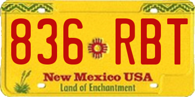 NM license plate 836RBT