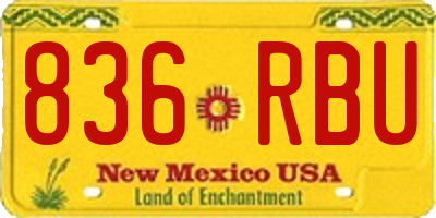 NM license plate 836RBU