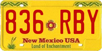 NM license plate 836RBY
