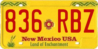 NM license plate 836RBZ
