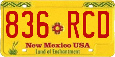 NM license plate 836RCD