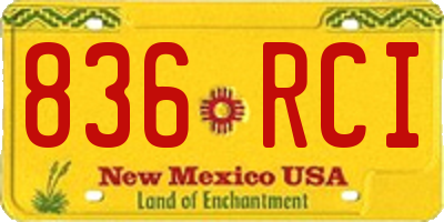 NM license plate 836RCI