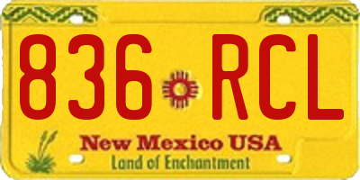 NM license plate 836RCL