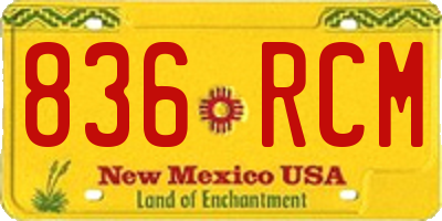 NM license plate 836RCM