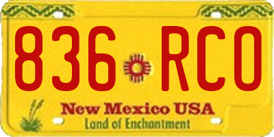 NM license plate 836RCO
