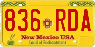 NM license plate 836RDA