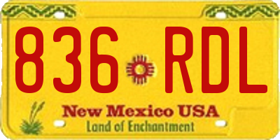 NM license plate 836RDL