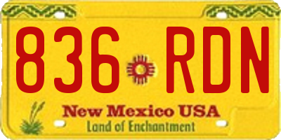 NM license plate 836RDN