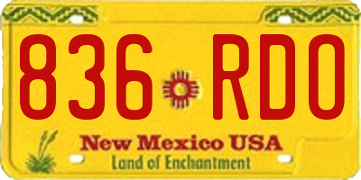 NM license plate 836RDO