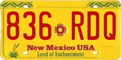 NM license plate 836RDQ
