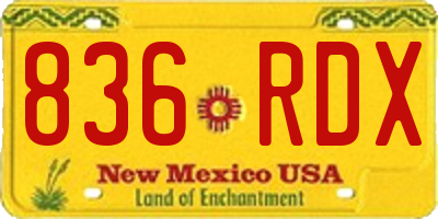 NM license plate 836RDX