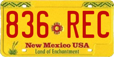 NM license plate 836REC