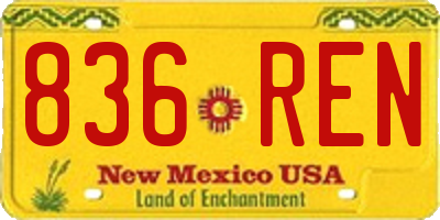 NM license plate 836REN