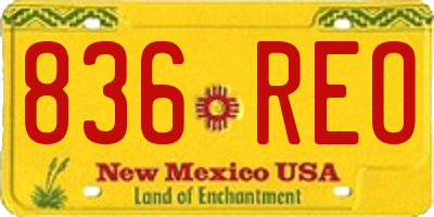 NM license plate 836REO