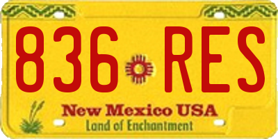 NM license plate 836RES