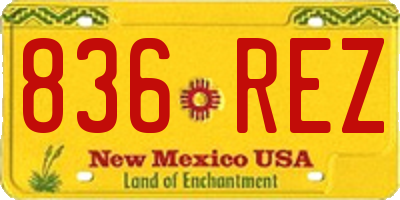 NM license plate 836REZ