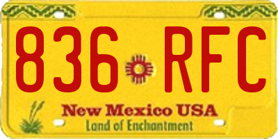 NM license plate 836RFC