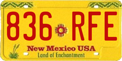 NM license plate 836RFE