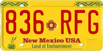 NM license plate 836RFG