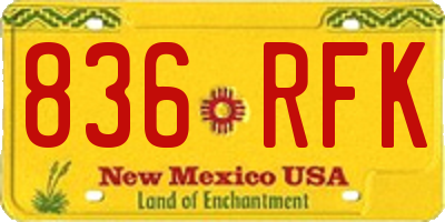 NM license plate 836RFK