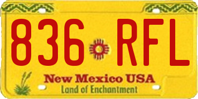 NM license plate 836RFL