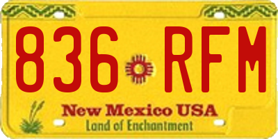 NM license plate 836RFM