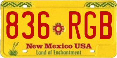 NM license plate 836RGB