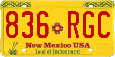 NM license plate 836RGC